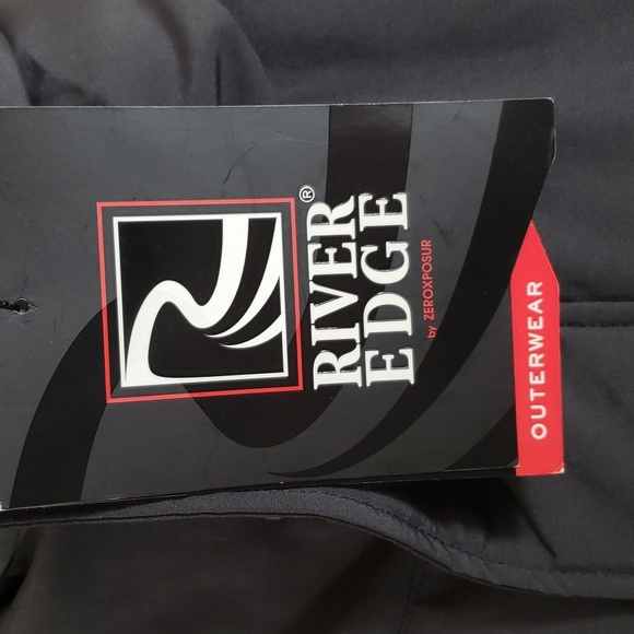 NWT Men's River Edge by Zeroxposur Dark Gray Hooded Coat/Parka, Faux Fur, Size L - Picture 15 of 16